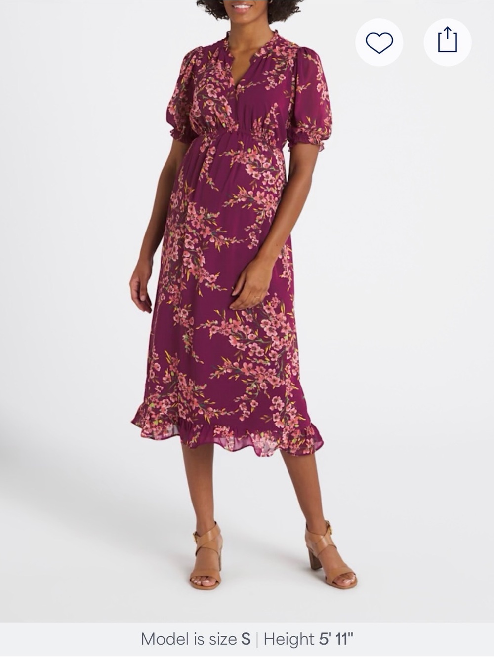 Arenette Maxi Maternity Dress in Burgundy